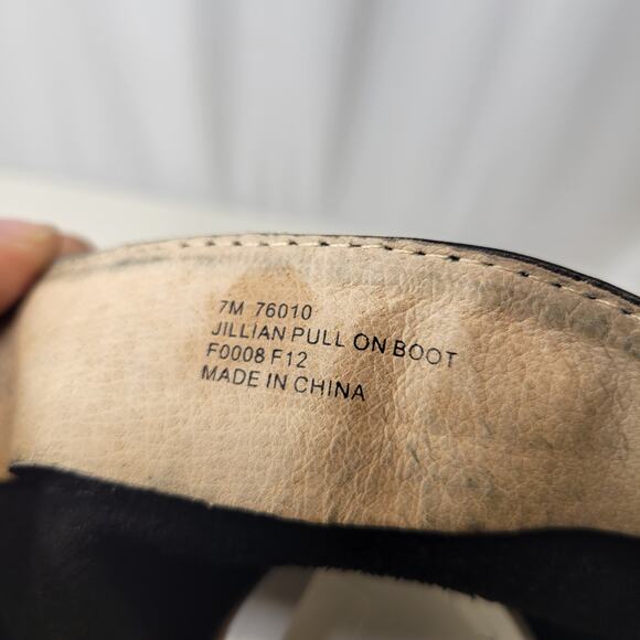 Frye Black Flat Jillian Pull On Tall Boot with Lace Detail, 7M - Picture 10 of 11